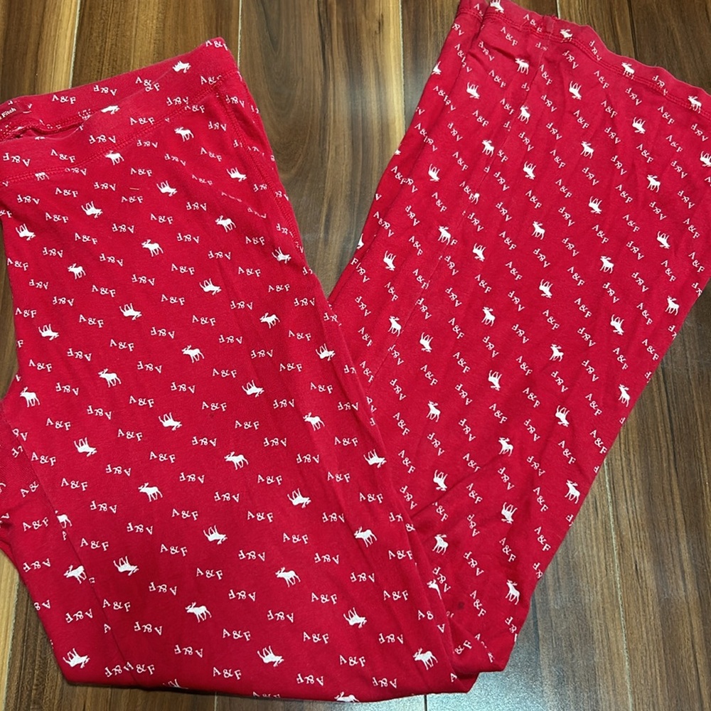 XS Abercrombie & Fitch 100% cotton red moose sleep lounge pajama pants